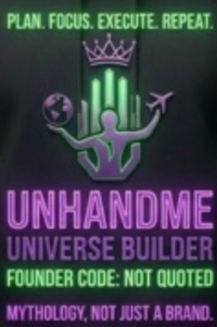 UNHANDME: FOUNDER TIER // 001 — The First 200 Builders Own the Universe”
•  “Limited to 200. Built for Those Who Shape Realities.”
•  “Founder Tier Drop. Cashmere. Chaos. Legacy.”
